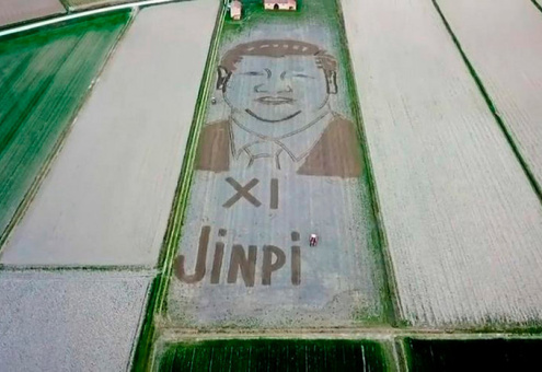 Фермер нарисовал портрет лидера КНР Си Цзиньпина трактором 
