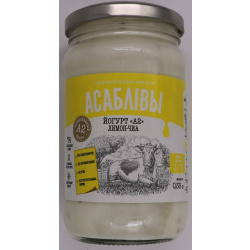 Йогурт «АСАБЛIВЫ» с пищевкусовым компонентом «Лимон-чиа», м. д. ж. 2,1 %