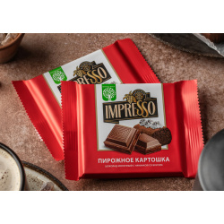 Шоколад молочный IMPRESSO с начинкой со вкусом «Пирожное картошка»