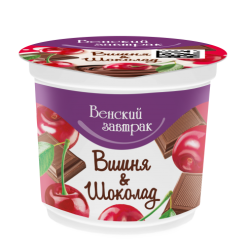 Десерт творожный с наполнителями «Вишня» и «Шоколад», м. д. ж. 4 %, ТМ «Венский завтрак»
