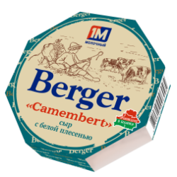 Сыр мягкий с белой плесенью CAMAMBERT, м. д. ж. 50 %, ТМ BERGER