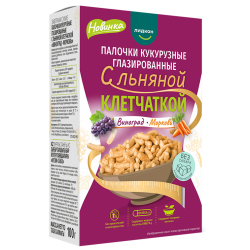 Палочки кукурузные глазированные с льняной клетчаткой «Виноград-морковь»