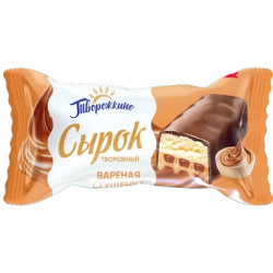 Сырок творожный глазированный на венской вафле с наполнителем «Варёная сгущёнка», м. д. ж. 23 %, ТМ «Творожкино»